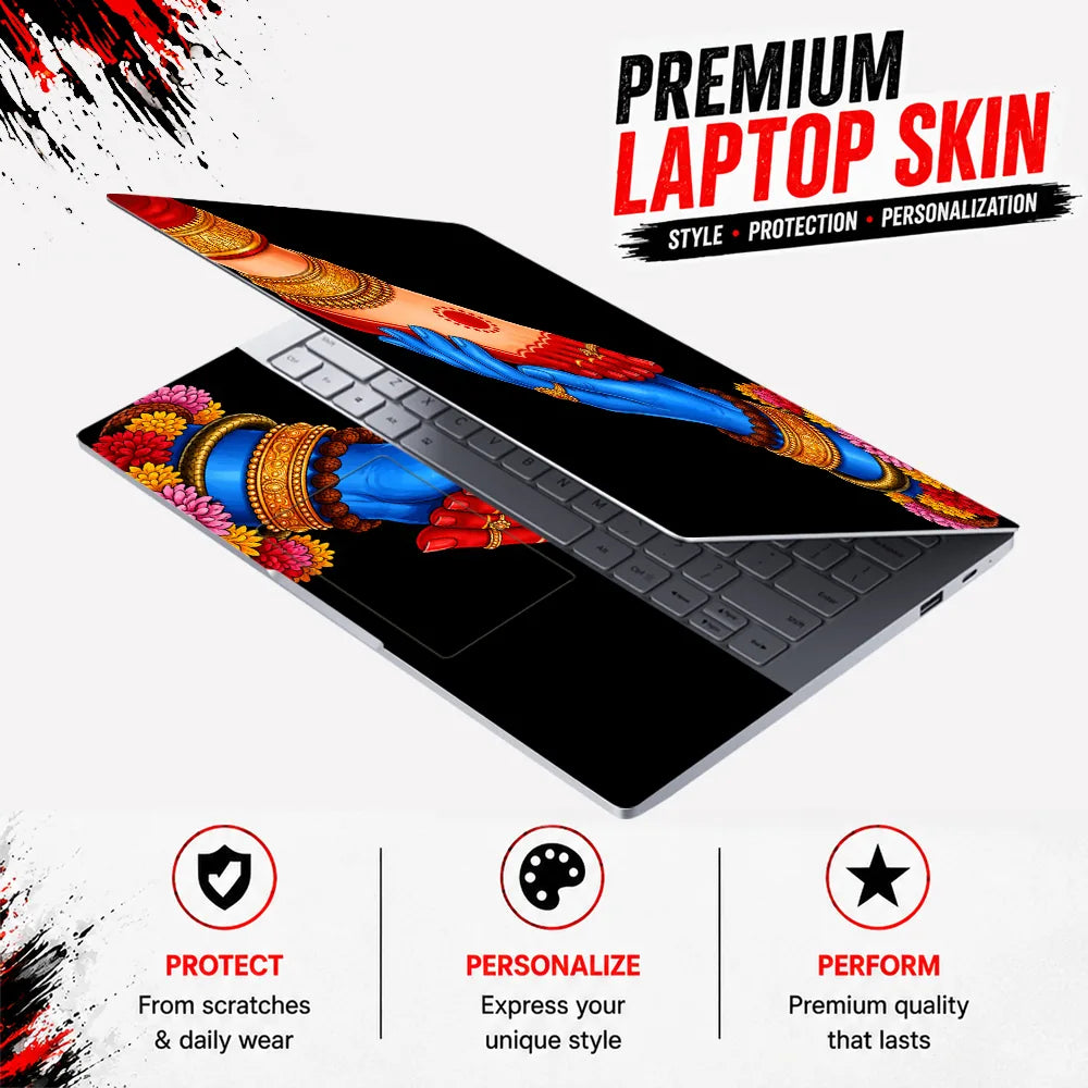 Krishna Hands Bangles Touch Laptop Skin - View 3