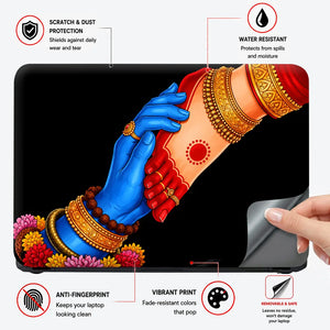 Krishna Hands Bangles Touch Laptop Skin - View 4