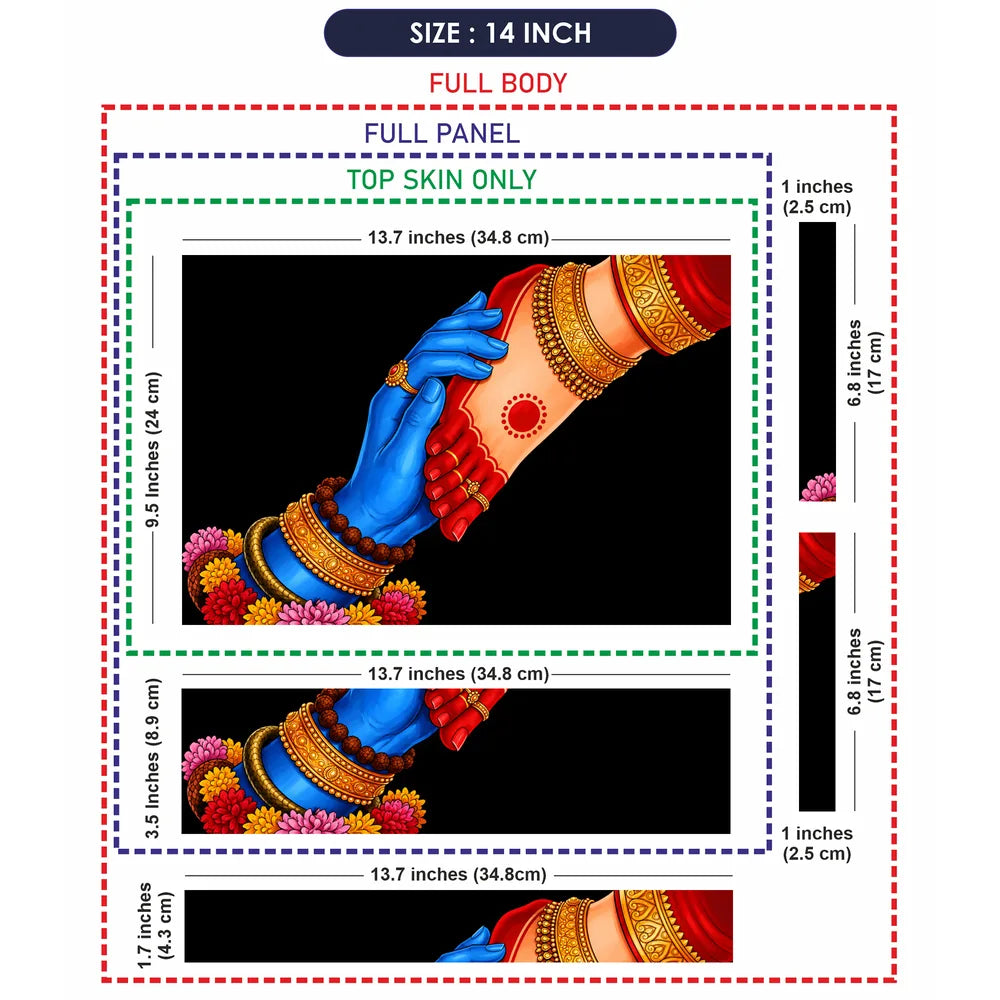 Krishna Hands Bangles Touch Laptop Skin - View 7