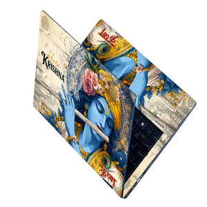 Krishna Hare Krishna Flute Laptop Skin - View 2