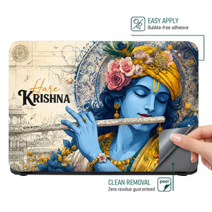 Krishna Hare Krishna Flute Laptop Skin - View 4