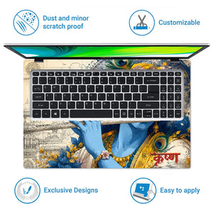 Krishna Hare Krishna Flute Laptop Skin - View 5