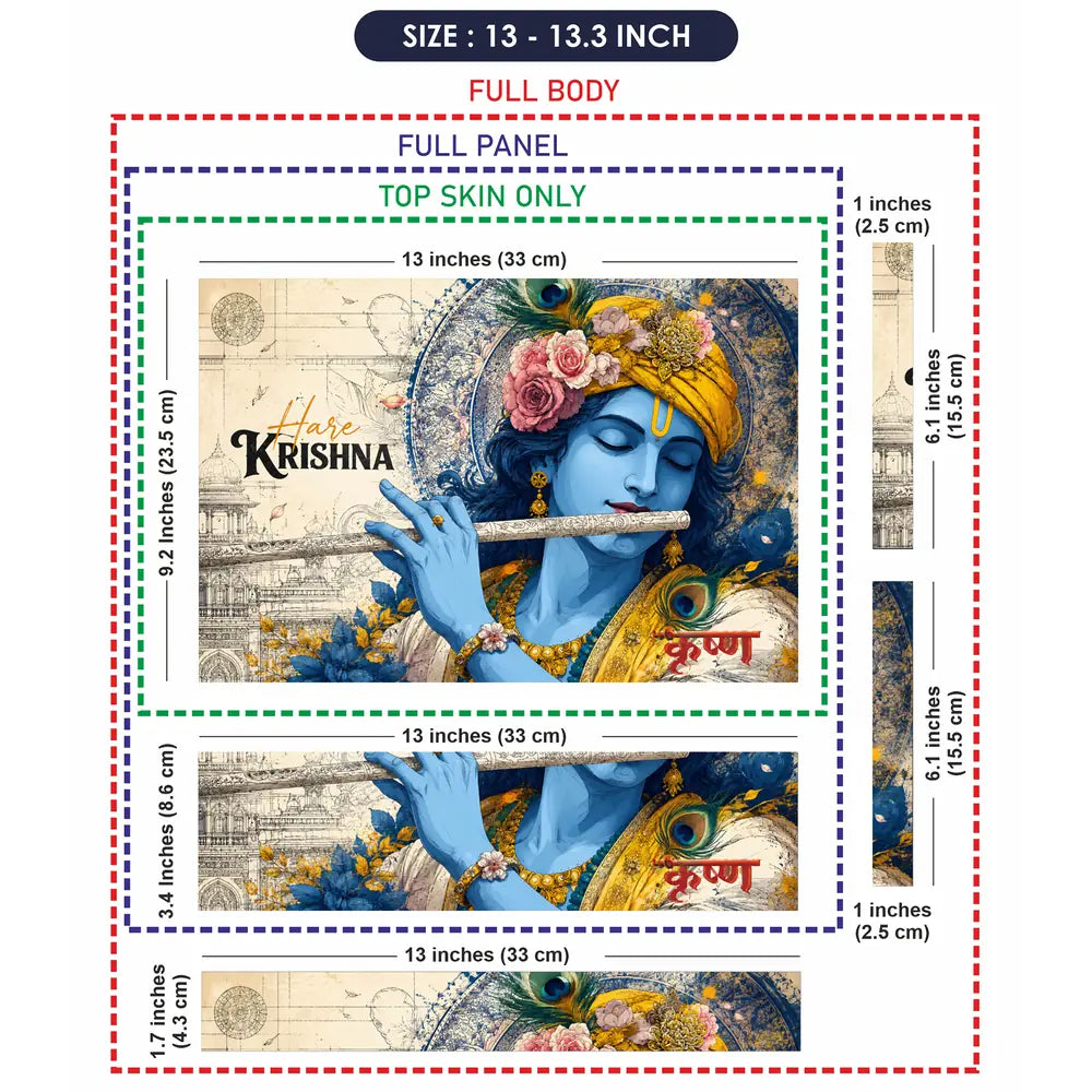 Krishna Hare Krishna Flute Laptop Skin - View 6