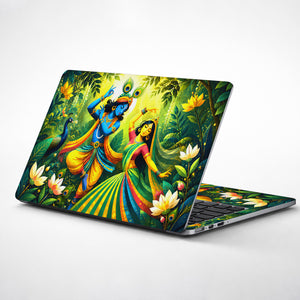 Krishna Radha Dance Forest Laptop Skin - View 1