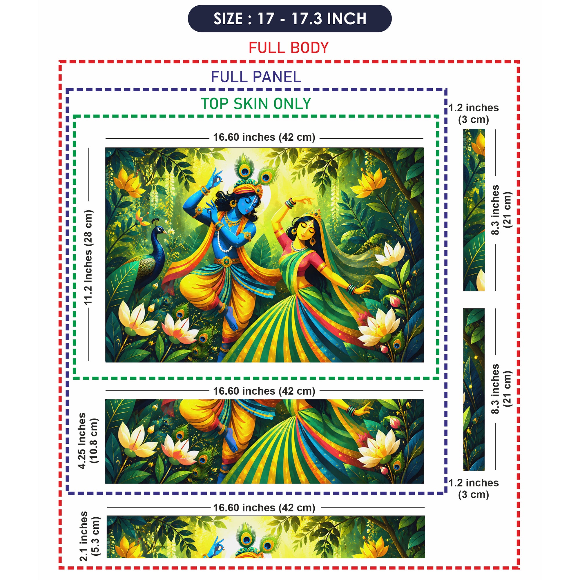Krishna Radha Dance Forest Laptop Skin - View 9