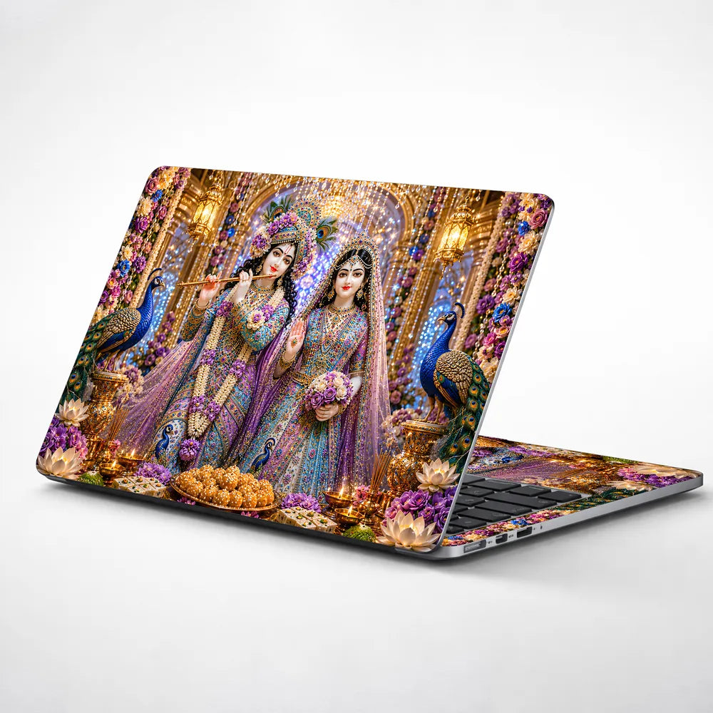 Krishna Radha Temple Peacock Laptop Skin - View 1