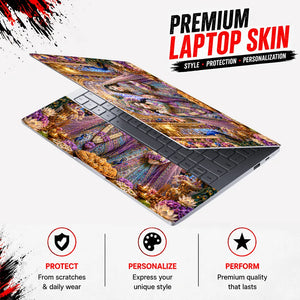 Krishna Radha Temple Peacock Laptop Skin - View 3