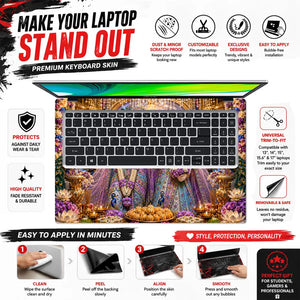 Krishna Radha Temple Peacock Laptop Skin - View 5