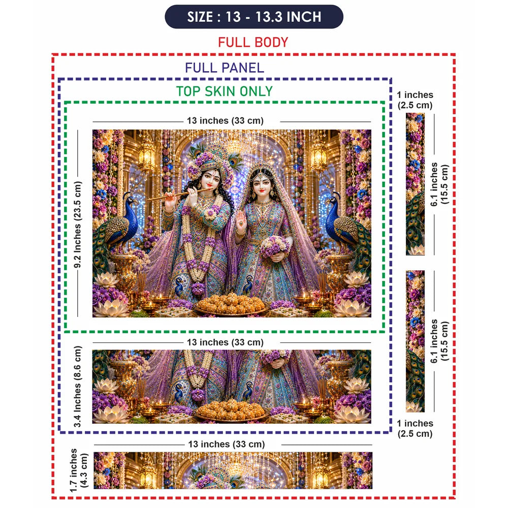 Krishna Radha Temple Peacock Laptop Skin - View 6