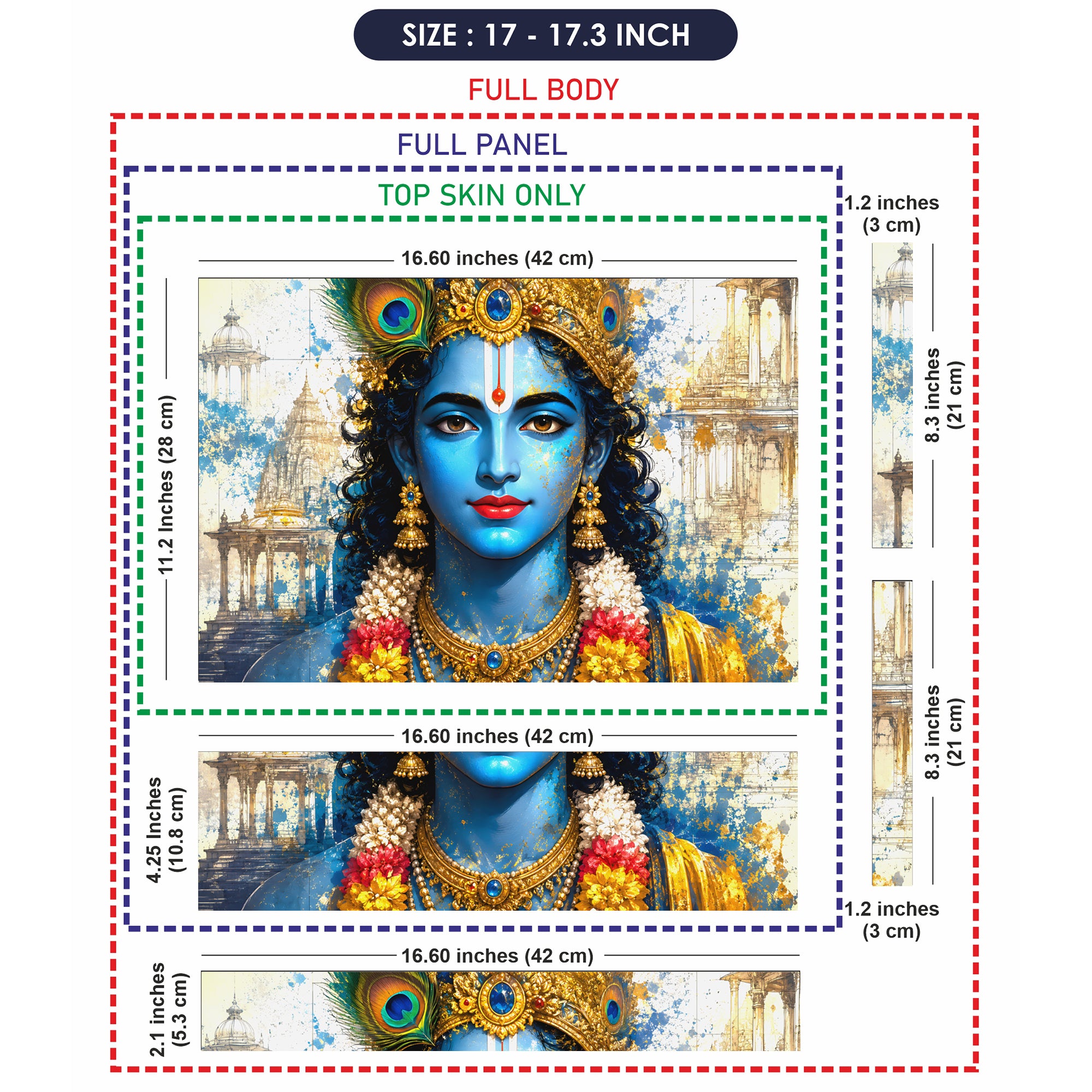 Krishna Royal Crown Face Laptop Skin - View 9