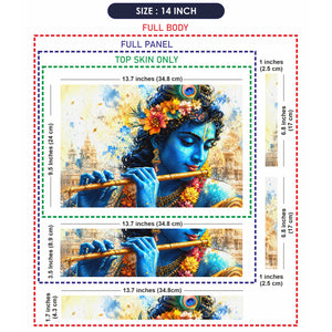 Krishna Watercolor Flute Laptop Skin - View 7
