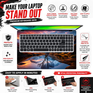 Landscape Alpine Sunrise Lake Reflection Lone Tree Laptop Skin - View 5