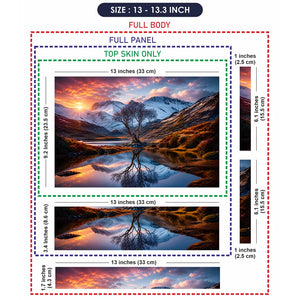 Landscape Alpine Sunrise Lake Reflection Lone Tree Laptop Skin - View 6
