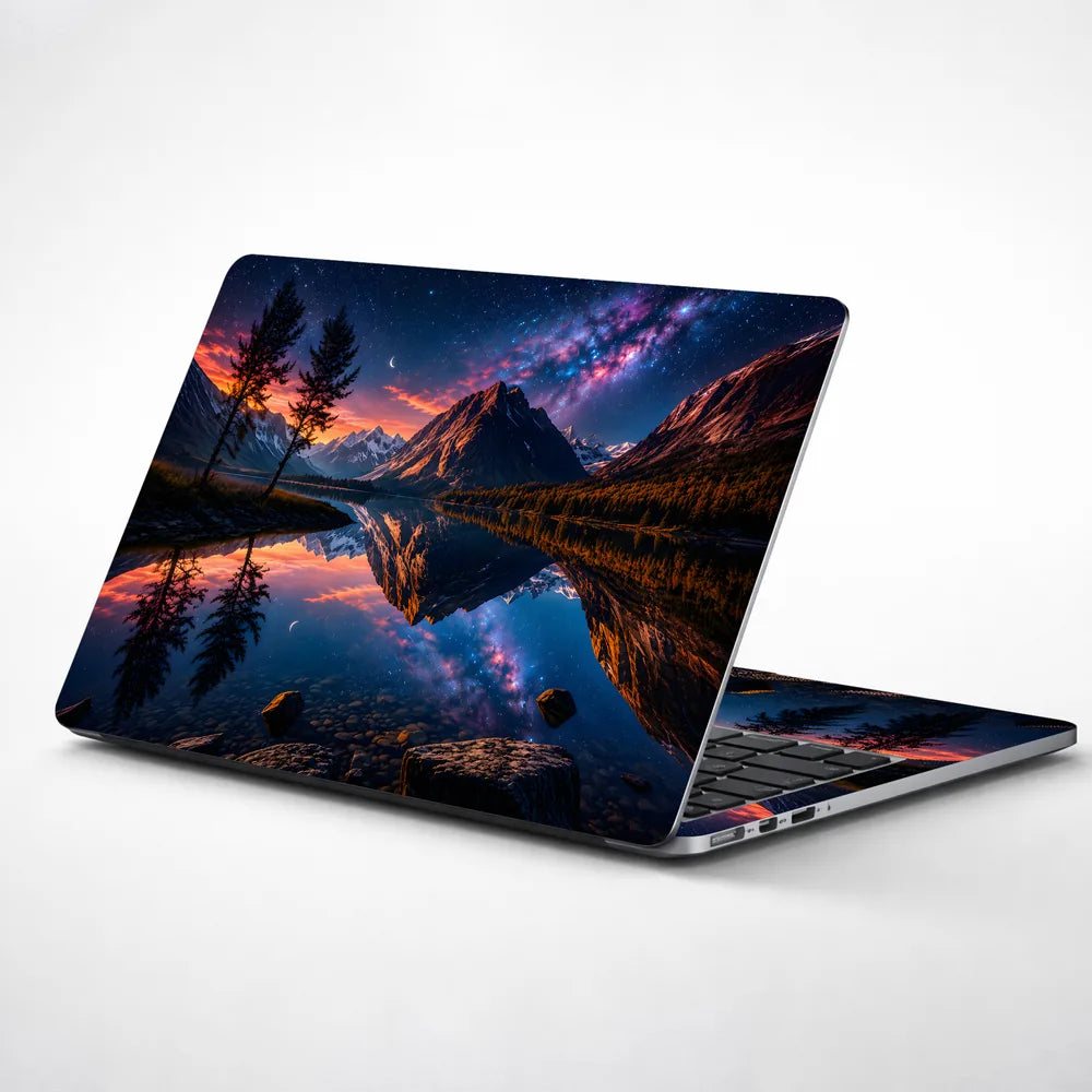 Landscape Twilight Mountain Lake Milky Way Reflection Laptop Skin - View 1