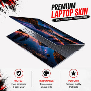 Landscape Twilight Mountain Lake Milky Way Reflection Laptop Skin - View 3