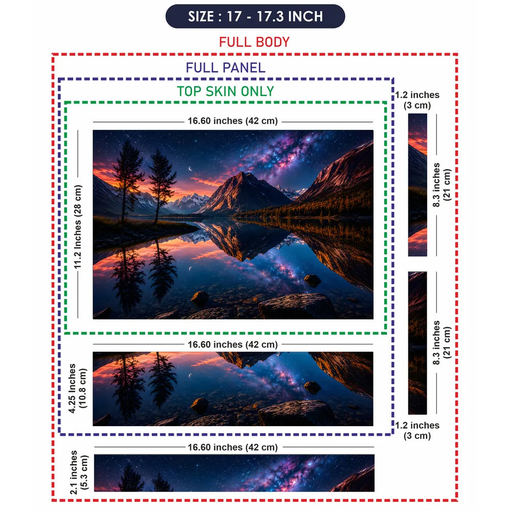 Landscape Twilight Mountain Lake Milky Way Reflection Laptop Skin - View 9