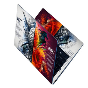 Left Right Brain Horse Flower Laptop Skin - View 2