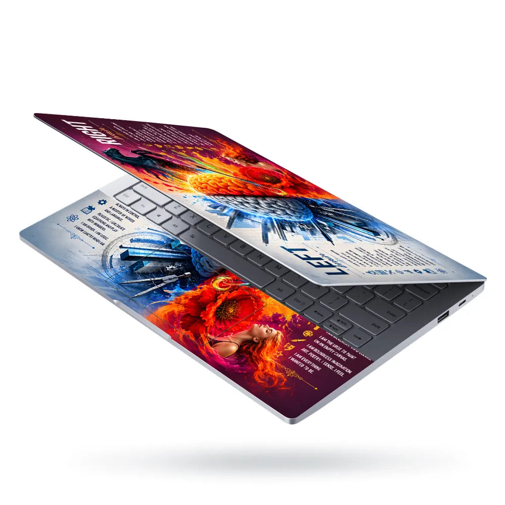 Left Right Brain Icons Horse Laptop Skin - View 3