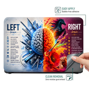 Left Right Brain Icons Horse Laptop Skin - View 4