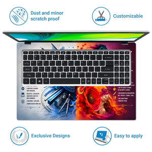 Left Right Brain Icons Horse Laptop Skin - View 5