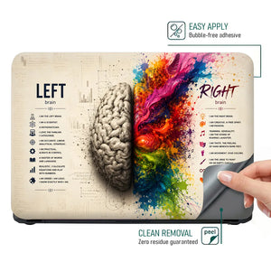 Left Right Brain Splash Paint Laptop Skin - View 4