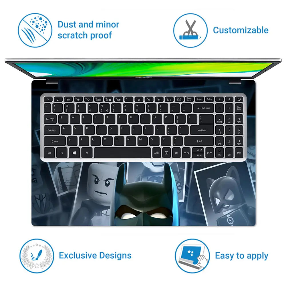 Lego Batman Villains Photo Collage Laptop Skin - View 5