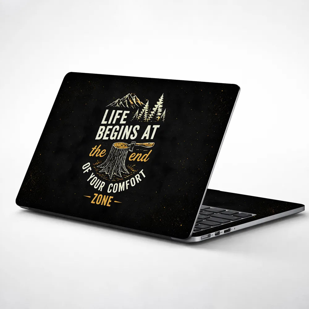 Life Begins Comfort Zone Axe Laptop Skin - View 1