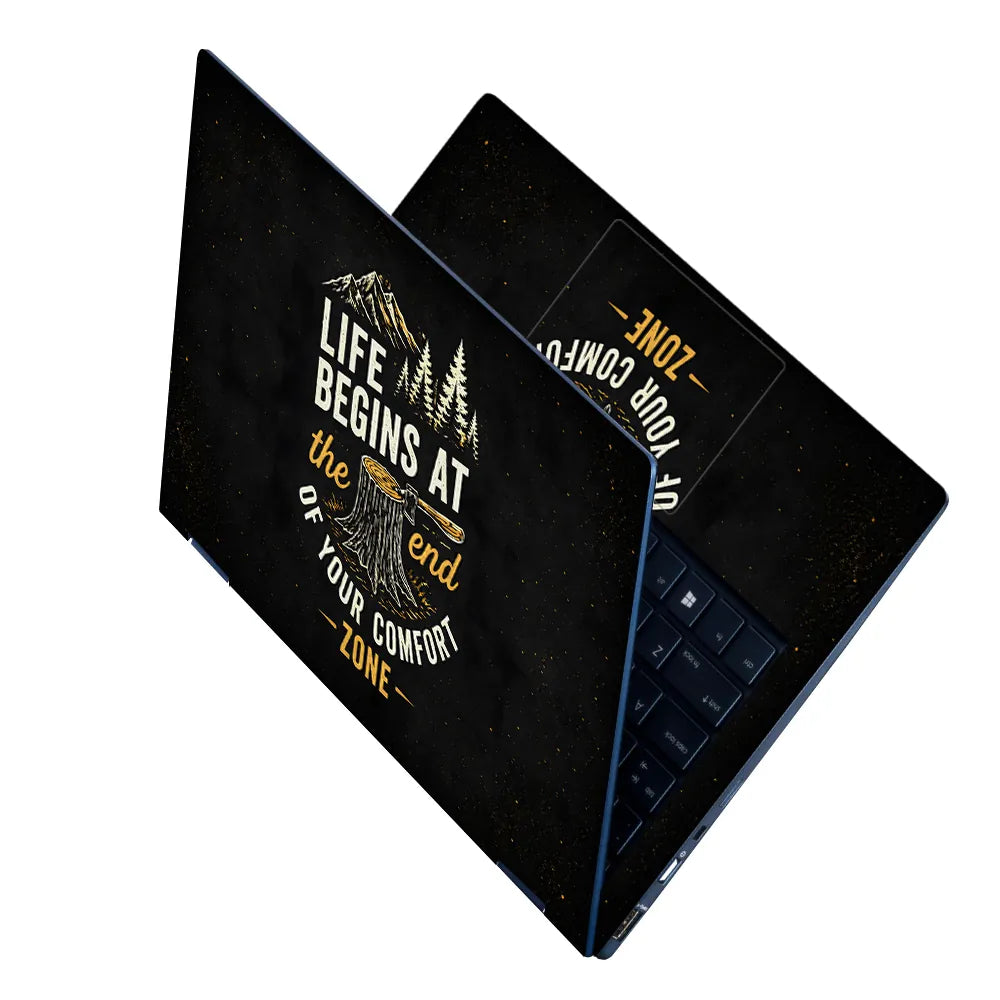 Life Begins Comfort Zone Axe Laptop Skin - View 2