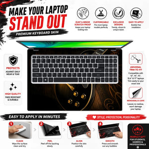 Lifestyle Black Les Paul Guitar Gold Hardware Wood Laptop Skin - View 5