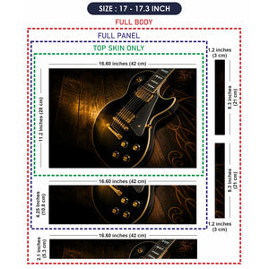 Lifestyle Black Les Paul Guitar Gold Hardware Wood Laptop Skin - View 9