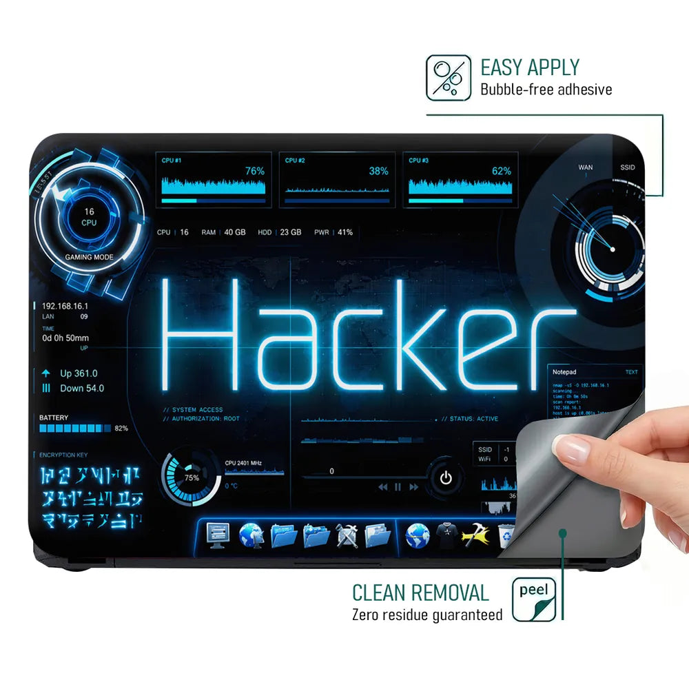 Lifestyle Hacker Tech Dashboard UI Laptop Skin - View 4