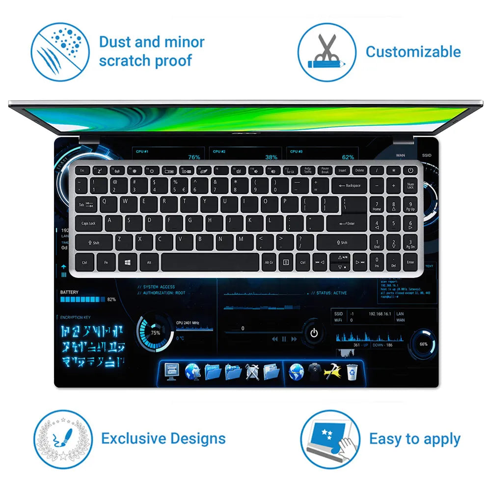Lifestyle Hacker Tech Dashboard UI Laptop Skin - View 5