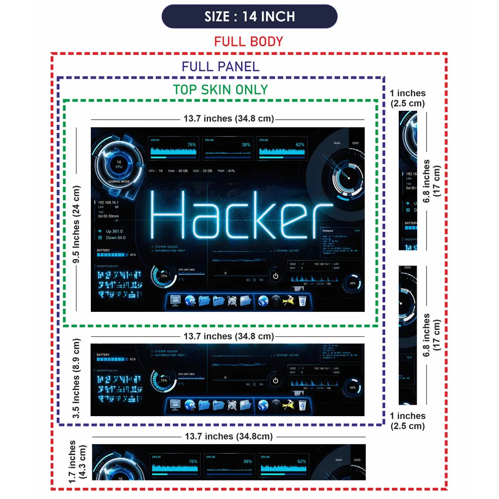 Lifestyle Hacker Tech Dashboard UI Laptop Skin - View 7