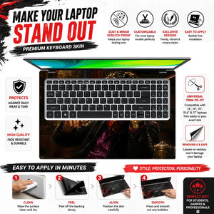 Lifestyle Sherlock Violinist in Library Painting Laptop Skin - View 5