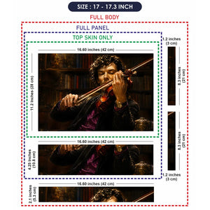 Lifestyle Sherlock Violinist in Library Painting Laptop Skin - View 9
