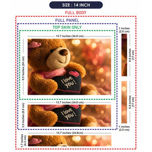 Lifestyle Teddy Bear Holding I Love You Heart Laptop Skin - View 7