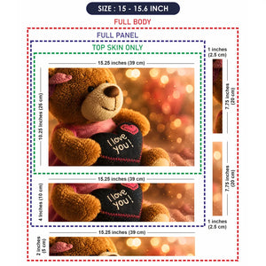 Lifestyle Teddy Bear Holding I Love You Heart Laptop Skin - View 8