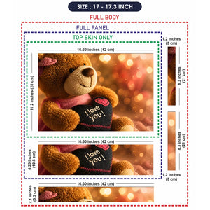 Lifestyle Teddy Bear Holding I Love You Heart Laptop Skin - View 9