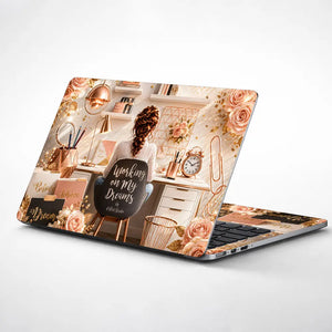 Lifestyle Workspace Rose Gold Dreams Laptop Skin - View 1
