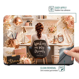 Lifestyle Workspace Rose Gold Dreams Laptop Skin - View 4