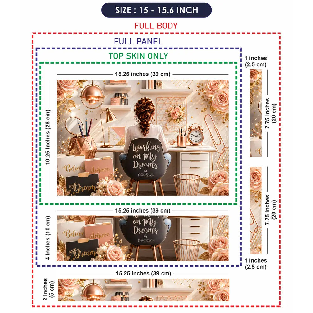 Lifestyle Workspace Rose Gold Dreams Laptop Skin - View 8