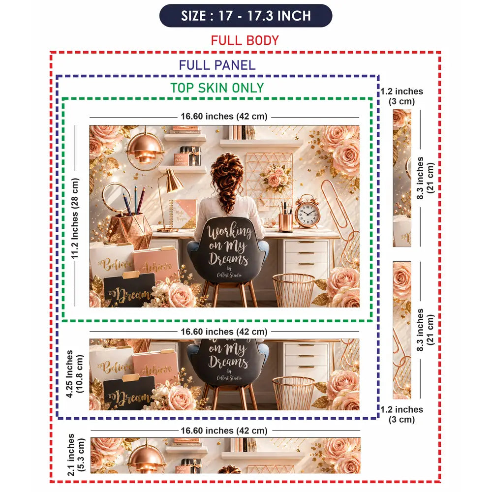 Lifestyle Workspace Rose Gold Dreams Laptop Skin - View 9