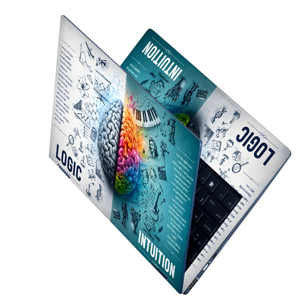 Logic Intuition Brain Doodles Laptop Skin - View 2