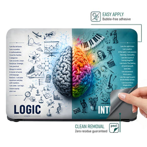 Logic Intuition Brain Doodles Laptop Skin - View 4