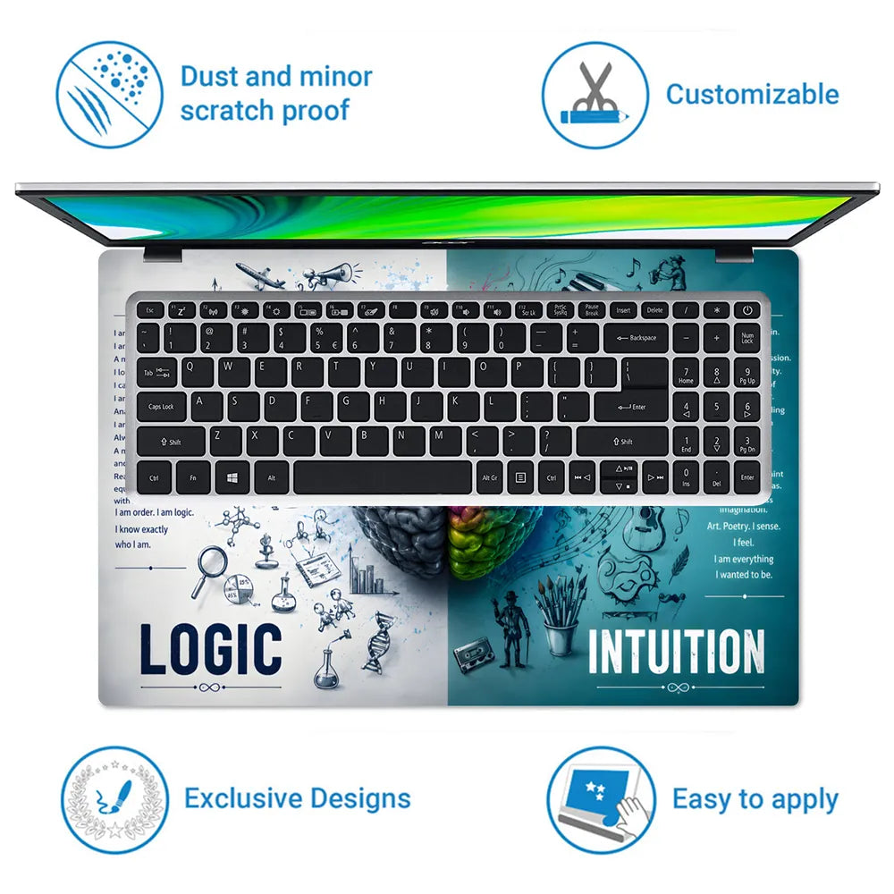 Logic Intuition Brain Doodles Laptop Skin - View 5