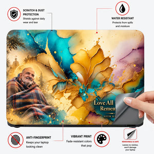 Love All Serve All Gold Ink Laptop Skin - View 4
