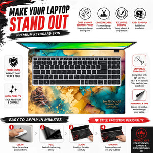 Love All Serve All Gold Ink Laptop Skin - View 5