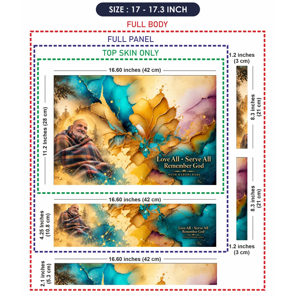 Love All Serve All Gold Ink Laptop Skin - View 9