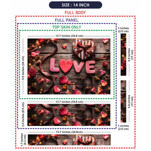 Love Cookies Hearts Wood Romance Laptop Skin - View 7