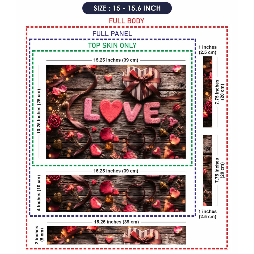 Love Cookies Hearts Wood Romance Laptop Skin - View 8